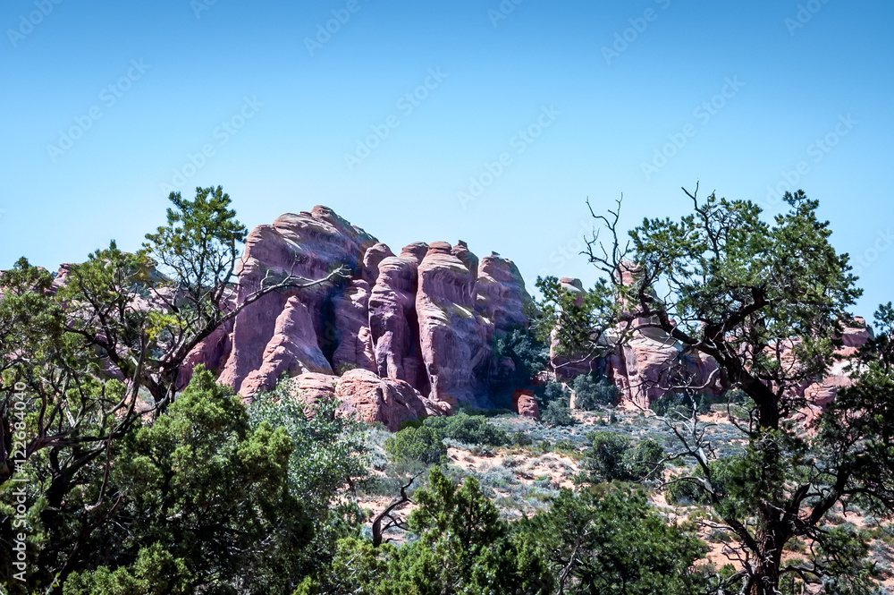 geologic formations of  Arches National Park, Utah