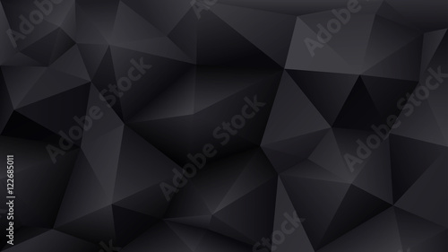 Abstract low poly black background of triangles