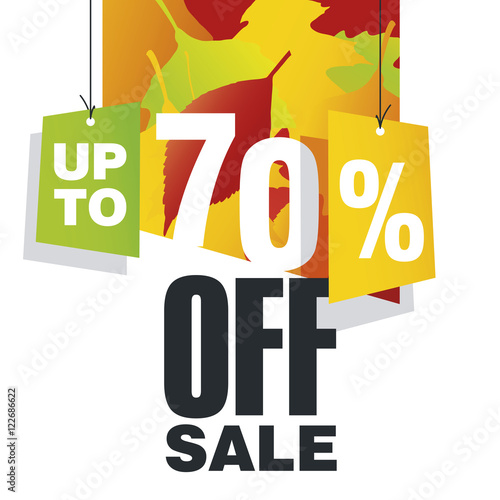 Sale up to 70 percent off autumn background
