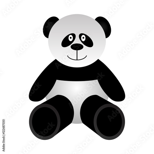 Fototapeta Naklejka Na Ścianę i Meble -  Vector illustration of a toy panda bear on a white background