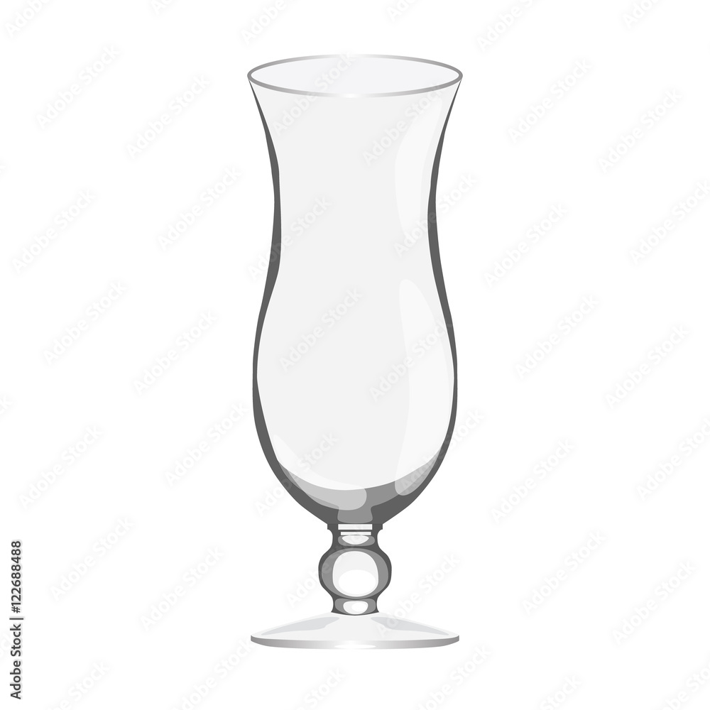 tropical cocktail empty glass realistic isolated vector illustration tropical cocktail empty glass realistic isolated vector illustration