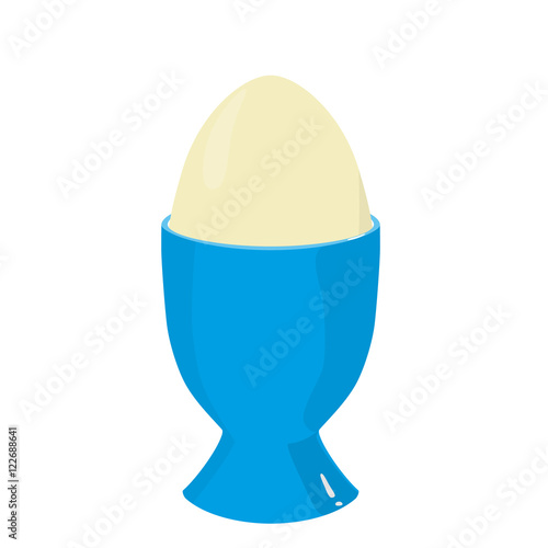  isolated blue egg cup with easter egg vector illustration