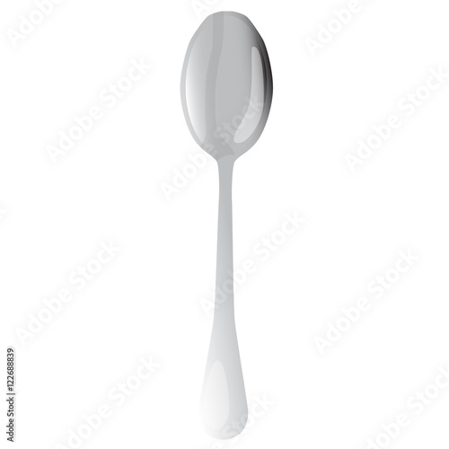 vertical metal tablespoon vector illustration