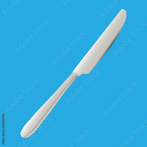 table-knife silver isolated vector illustration