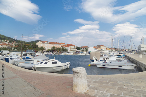 Marina in a town Preko, Ugljan Island, Croatia photo