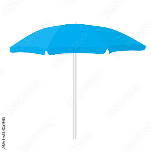 big blue beach opened umbrella isolated vector illustration