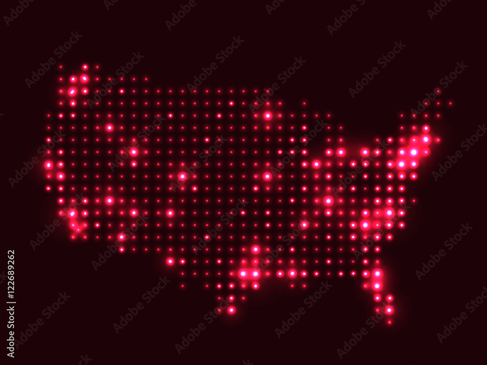 Dotted map of USA