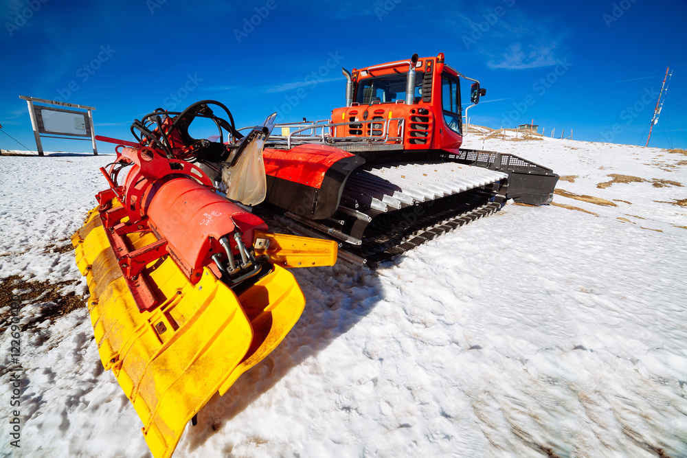 Snow moving equipment at ski resort Snow moving equipment at ski resort