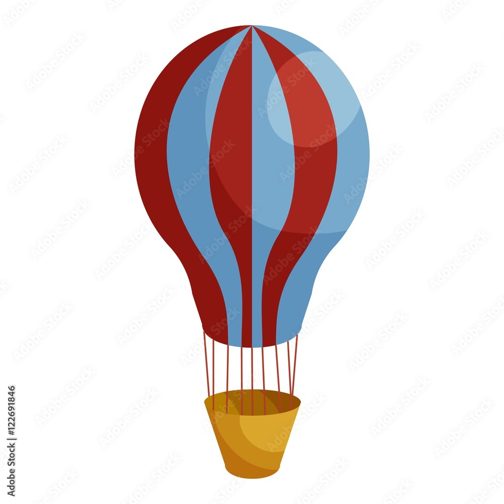 Obraz premium Hot air balloon icon in cartoon style isolated on white background vector illustration