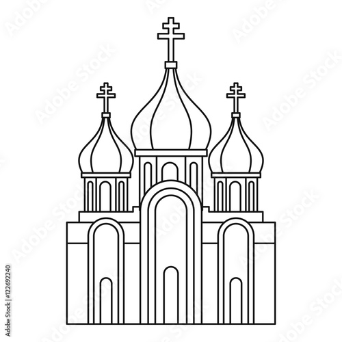 Christian church icon in outline style on a white background vector illustration