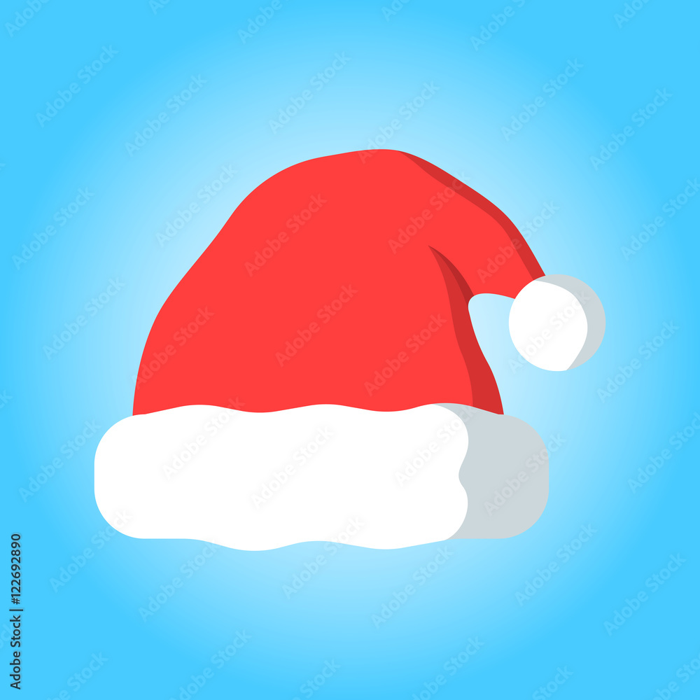 Merry christmas santa's hat simple color flat icon Merry christmas santa's hat simple color flat icon