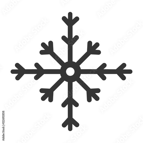 Merry christmas snowflake simple icon