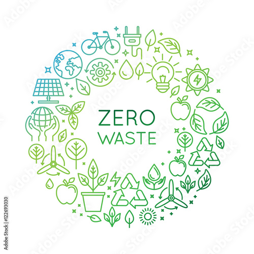 Vector logo design template - zero waste concept