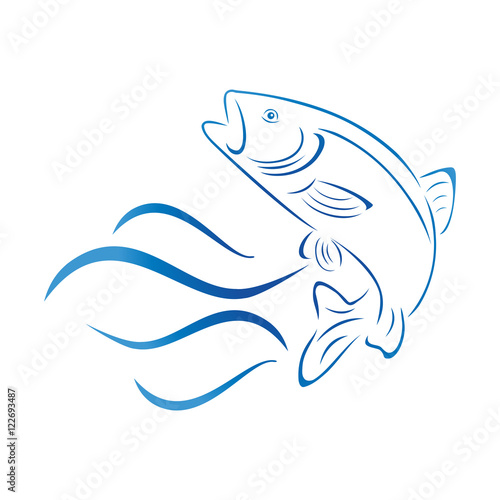 Forelle, Fisch, Logo, Angeln