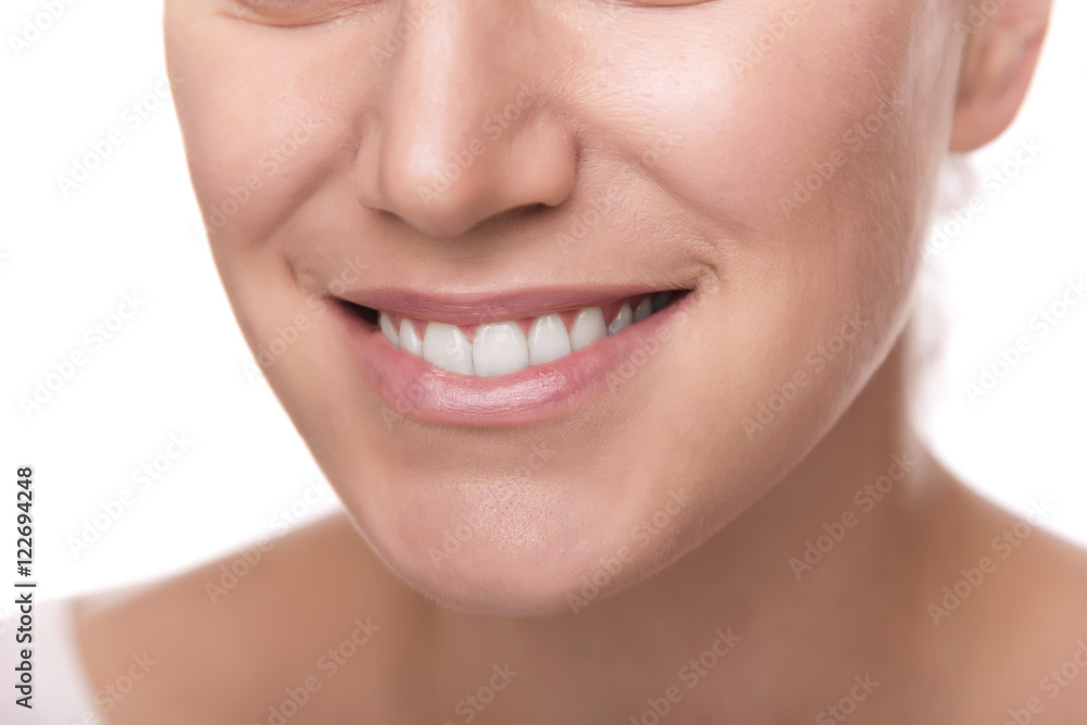 Obraz premium Smile with white healthy teeth.