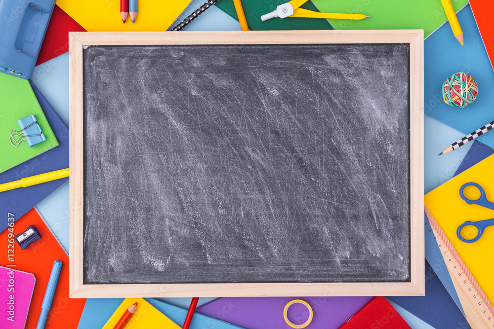 blank school chalkboard