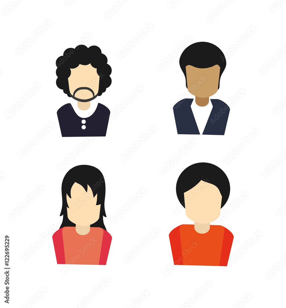 flat design assorted people icons image vector illustration flat design assorted people icons image vector illustration