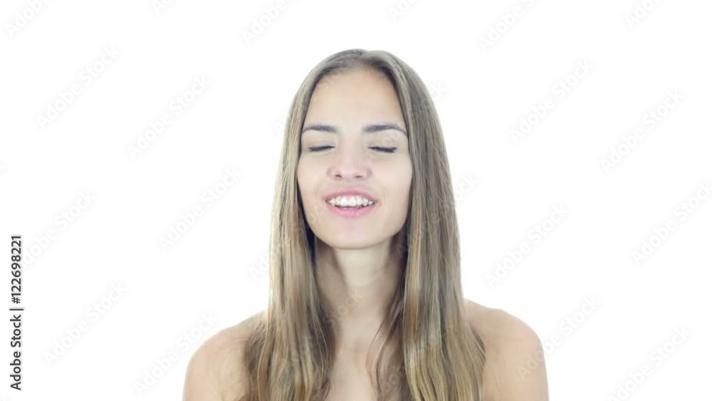 Skype, Woman Doing Online Video chat , White Background Skype, Woman Doing Online Video chat , White Background