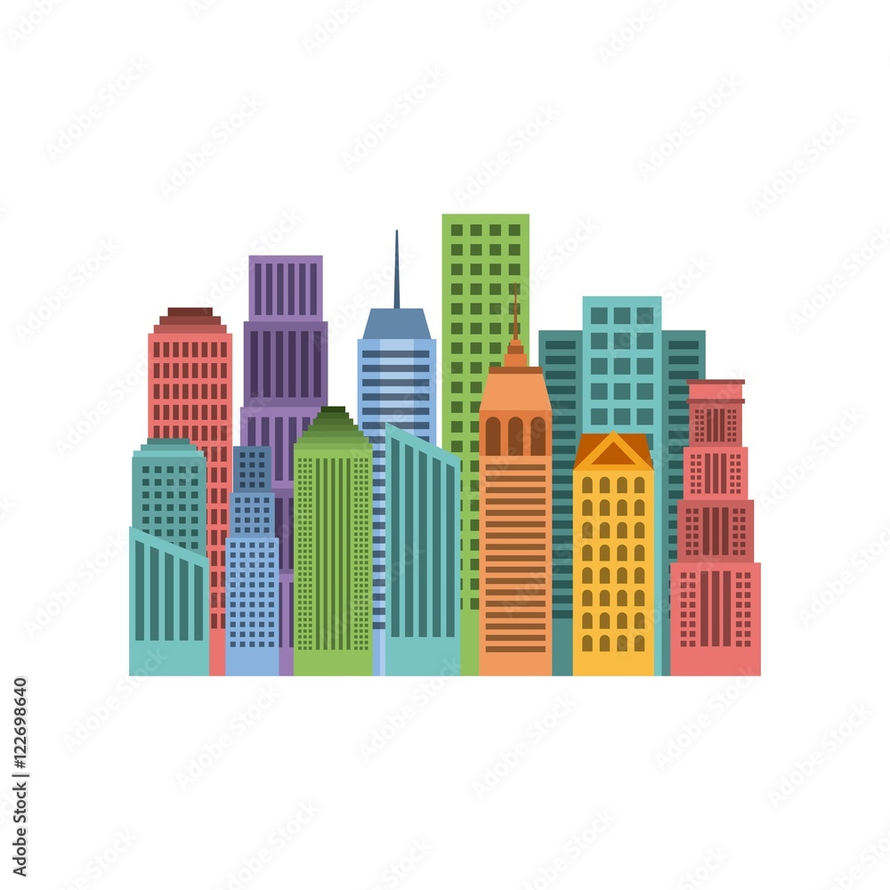 buildings cityscape skyline icon vector illustration design