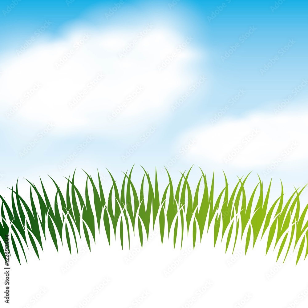 Fototapeta premium nature grass field background vector illustration design