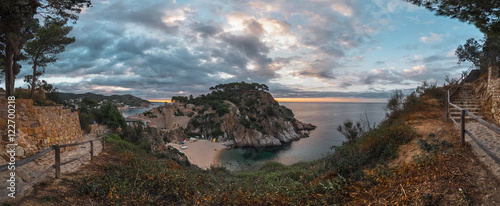 Panorama of the coast and fortress of the city of Tossa de Mar