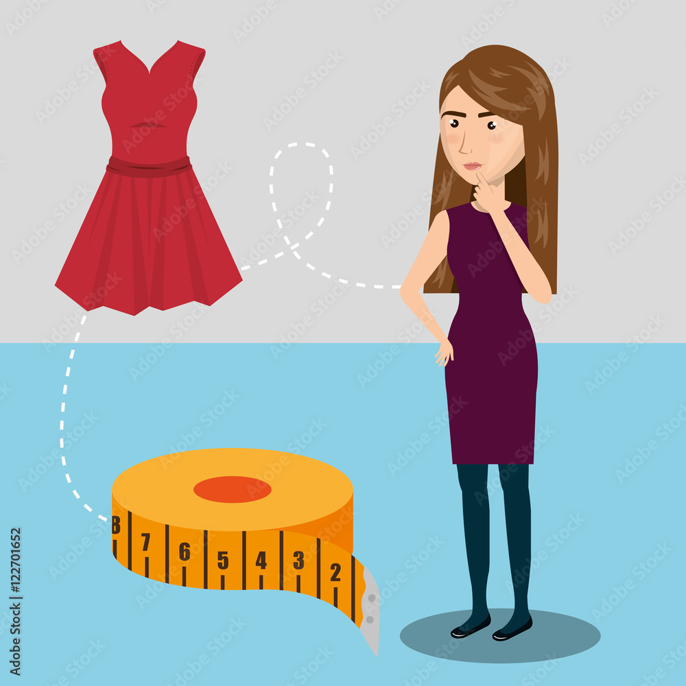 avatar woman thinking with sewing and garments icons. colorful design. vector illustration avatar woman thinking with sewing and garments icons. colorful design. vector illustration
