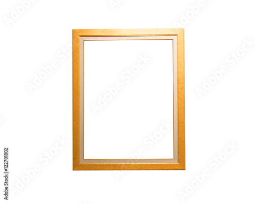 Empty picture frames hanging on the wall.