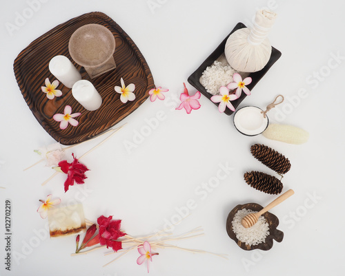 Spa set with white background