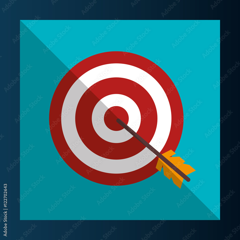 red and white round target with arrow over blue frame background. vector illustration red and white round target with arrow over blue frame background. vector illustration