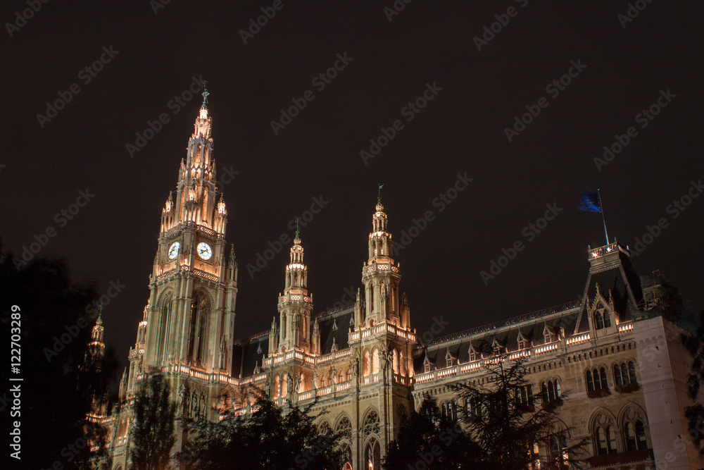 Fototapeta premium Vienna's Rathaus / City Hall By Night