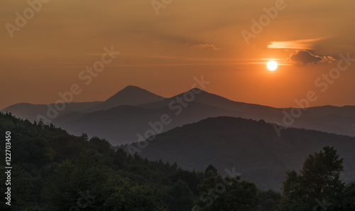 Sunset in Ceske Stredohori mountains photo