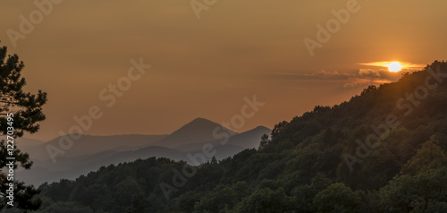 Sunset in Ceske Stredohori mountains photo