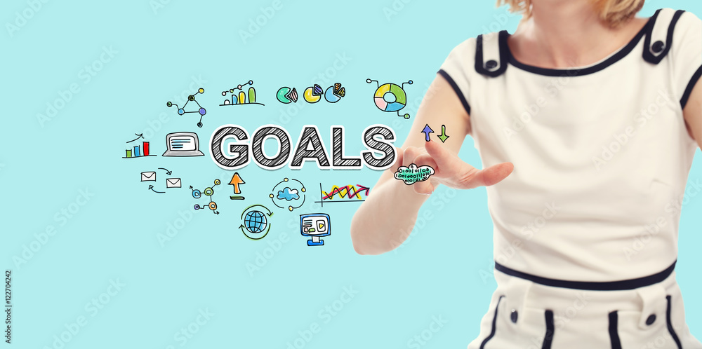 Goals concept with young woman Goals concept with young woman