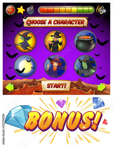 Game template with halloween theme