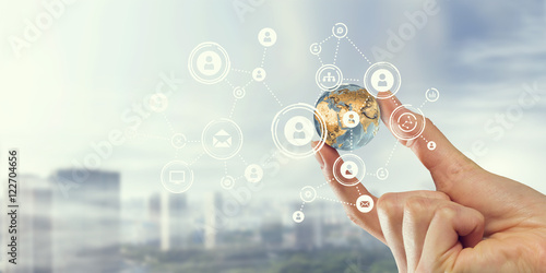 Media worldwide technology concept . Mixed media