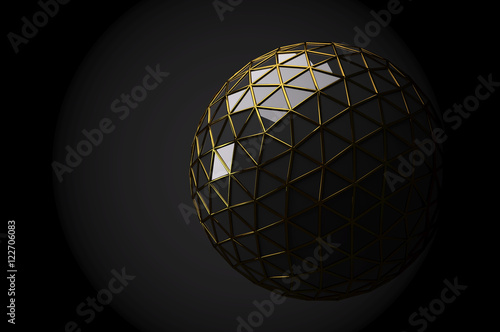 Abstract 3d rendering on black background
