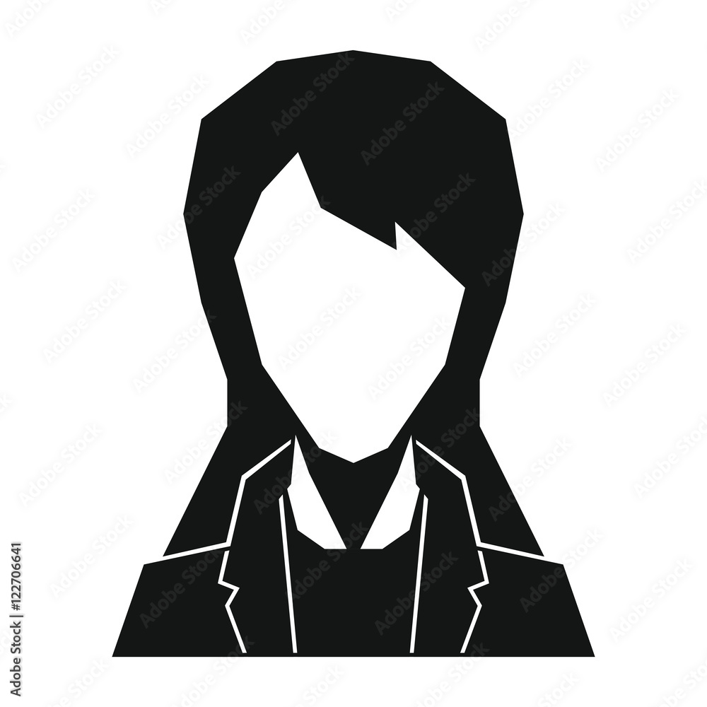 Obraz premium Woman silhouette avatar on white background