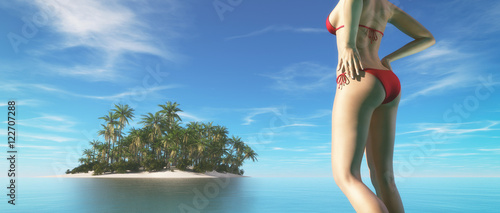 The girl on the beach