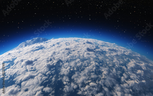 The planet earth in space