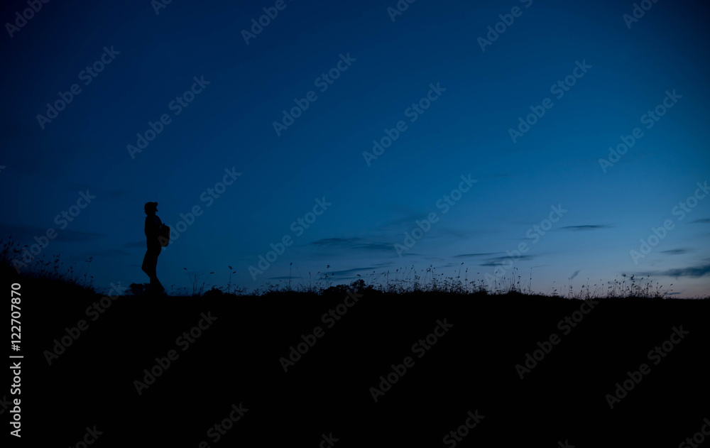 woman travelling in nature with backpack woman travelling in nature with backpack