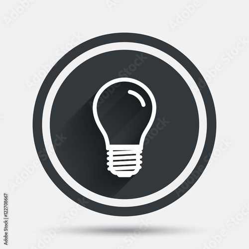 Light bulb icon. Lamp E27 screw socket symbol.