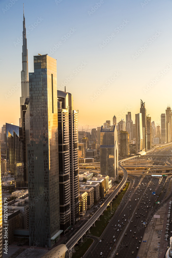 Naklejka premium Aerial view of Dubai