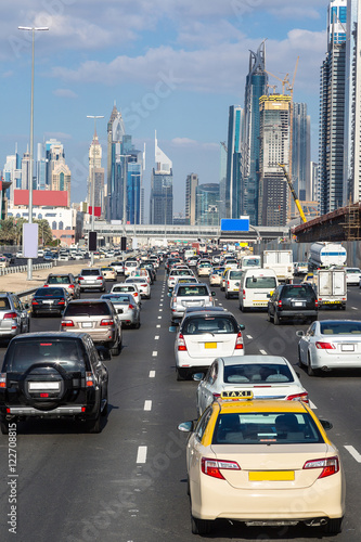 Traffic jam in Dubai