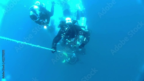 Wallpaper Mural Group of Divers During Safety Stop Torontodigital.ca