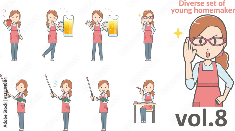 Diverse set of young homemaker , EPS10 vector format vol.8 Diverse set of young homemaker , EPS10 vector format vol.8