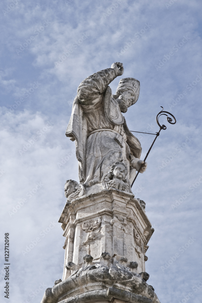 la statua di Sant'Oronzo ,a Ostuni in puglia ,Italia.