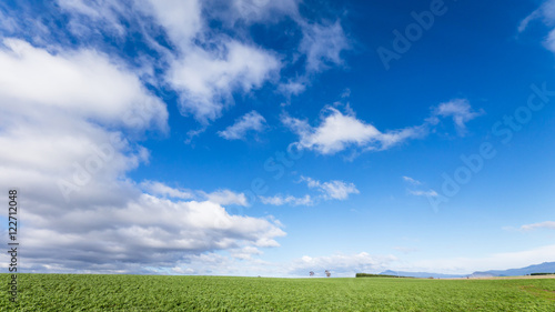 Green fields and blue sky