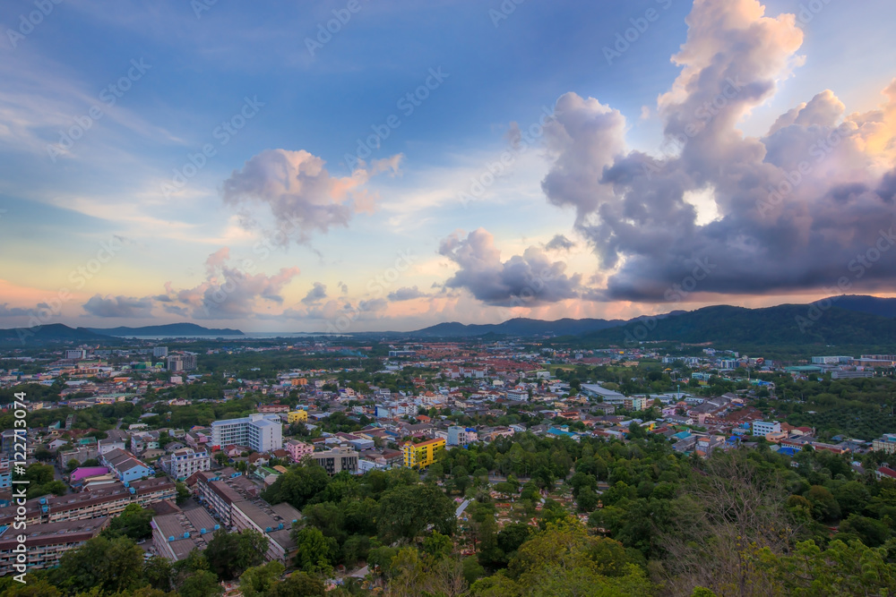 Monsoon clouds over phuket town after sunset.
From Kao Rang mountain viewpoint .