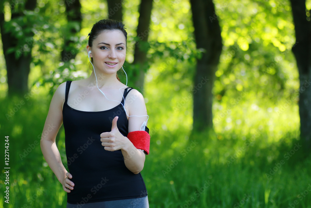 Fototapeta premium woman drink water sport