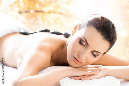 Beautiful  young and healthy woman in a spa salon